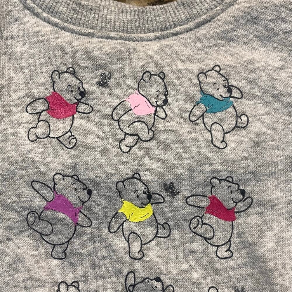 Disney Girls 12‎ Months Softest Fleece Winnie The Pooh Gray Sweater Top Colorful